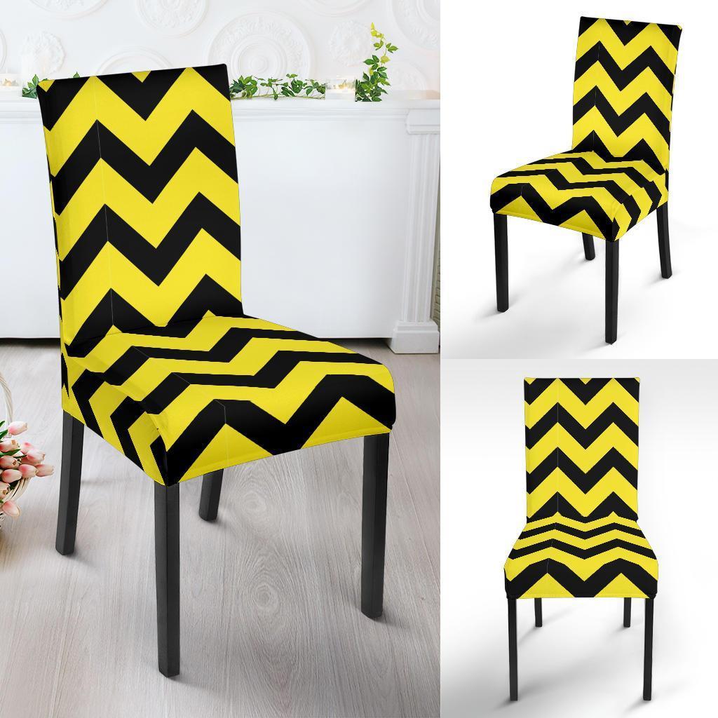 Zig Zag Yellow Pattern Print Chair Cover-grizzshop