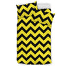 Zig Zag Yellow Pattern Print Duvet Cover Bedding Set-grizzshop