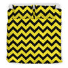 Zig Zag Yellow Pattern Print Duvet Cover Bedding Set-grizzshop