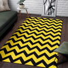 Zig Zag Yellow Pattern Print Floor Mat-grizzshop