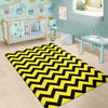 Zig Zag Yellow Pattern Print Floor Mat-grizzshop