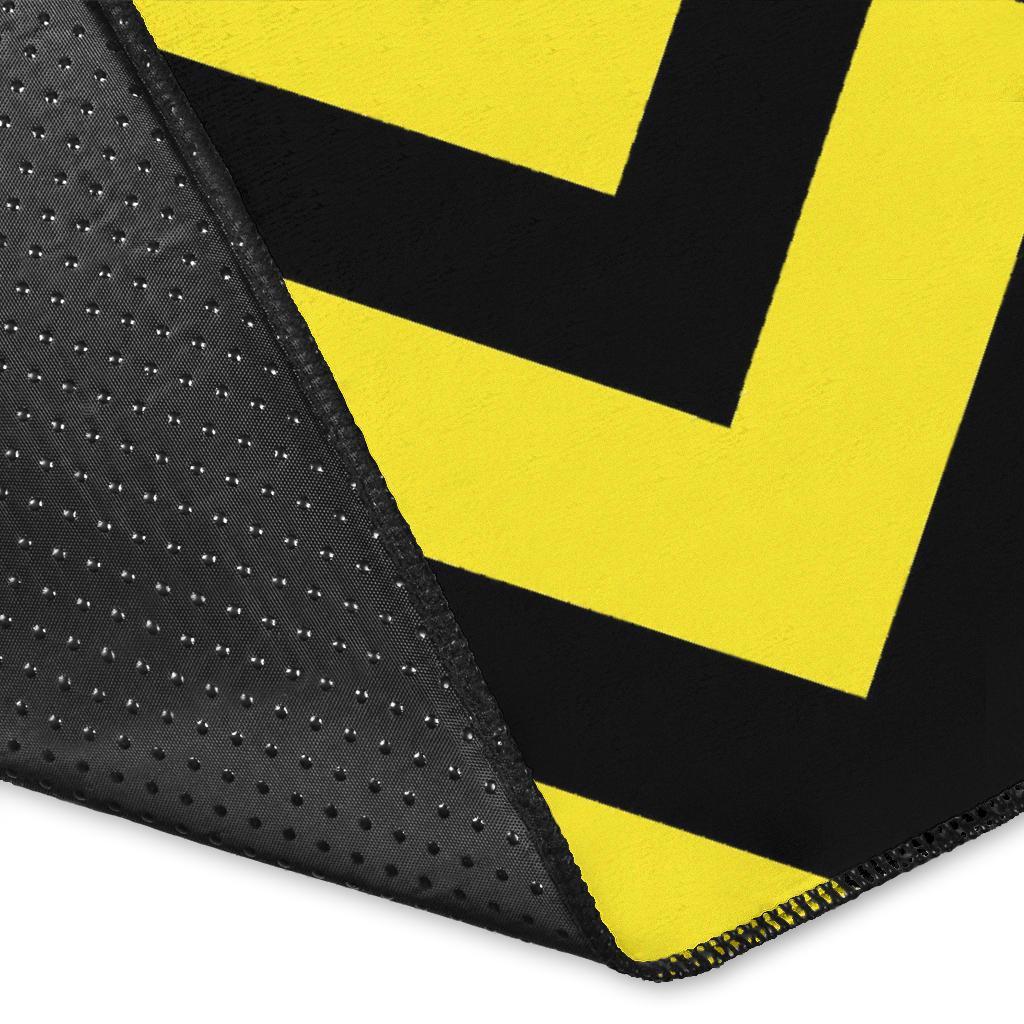 Zig Zag Yellow Pattern Print Floor Mat-grizzshop