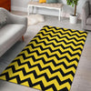 Zig Zag Yellow Pattern Print Floor Mat-grizzshop