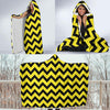 Zig Zag Yellow Pattern Print Hooded Blanket-grizzshop