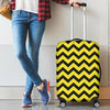 Zig Zag Yellow Pattern Print Luggage Cover Protector-grizzshop