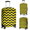 Zig Zag Yellow Pattern Print Luggage Cover Protector-grizzshop