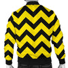 Zig Zag Yellow Pattern Print Men's Bomber Jacket-grizzshop