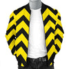 Zig Zag Yellow Pattern Print Men's Bomber Jacket-grizzshop