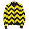 Zig Zag Yellow Pattern Print Men's Bomber Jacket-grizzshop