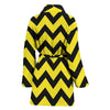 Zig Zag Yellow Pattern Print Women Long Robe-grizzshop