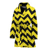 Zig Zag Yellow Pattern Print Women Long Robe-grizzshop