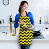 Zig Zag Yellow Pattern Print Women's Apron-grizzshop