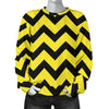 Zig Zag Yellow Pattern Print Women's Sweatshirt-grizzshop