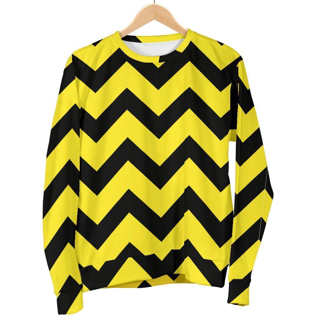 Zig Zag Yellow Pattern Print Women's Sweatshirt-grizzshop