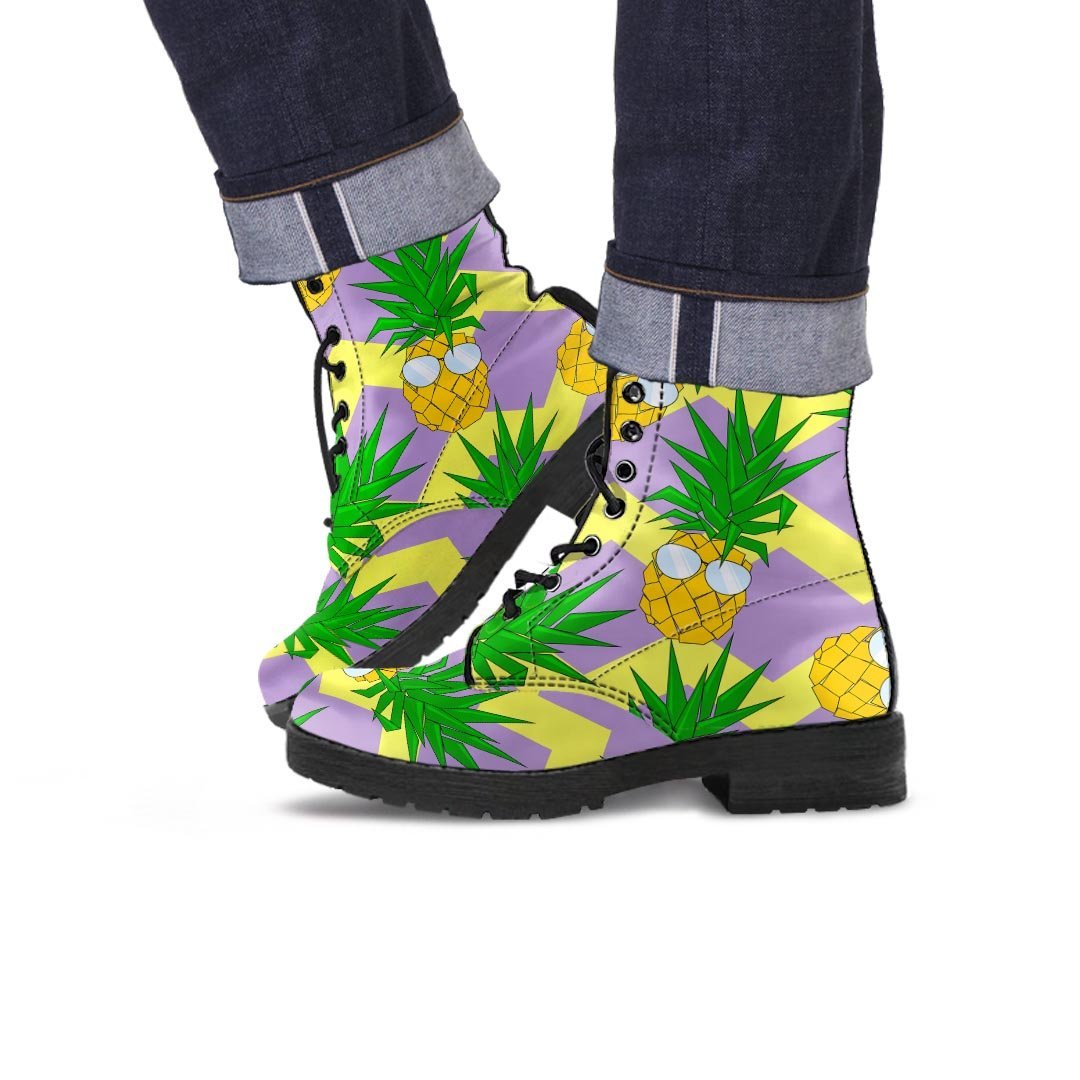 Zig Zag Pineapple Print Men's Boots-grizzshop