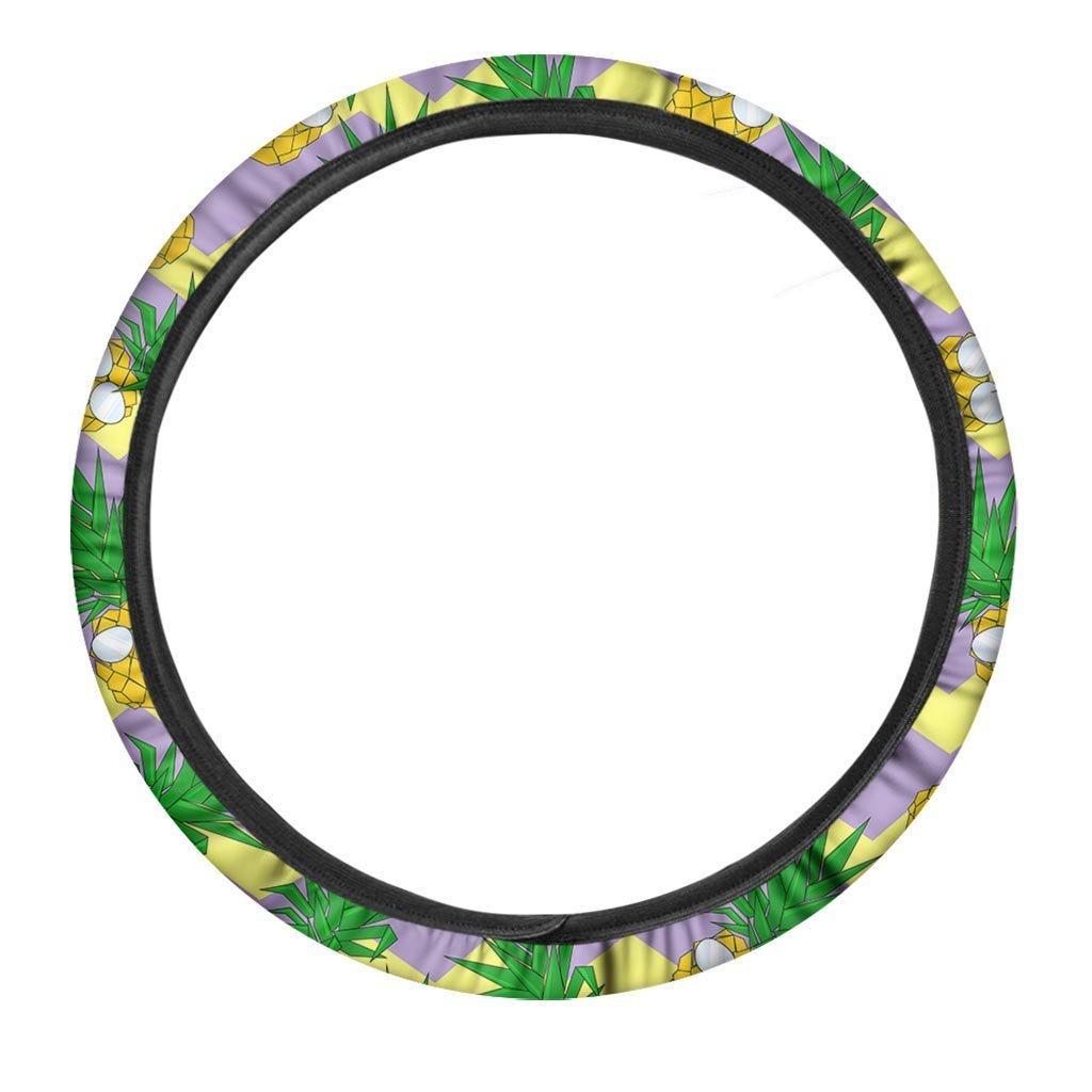 Zig Zag Pineapple Print Steering Wheel Cover-grizzshop