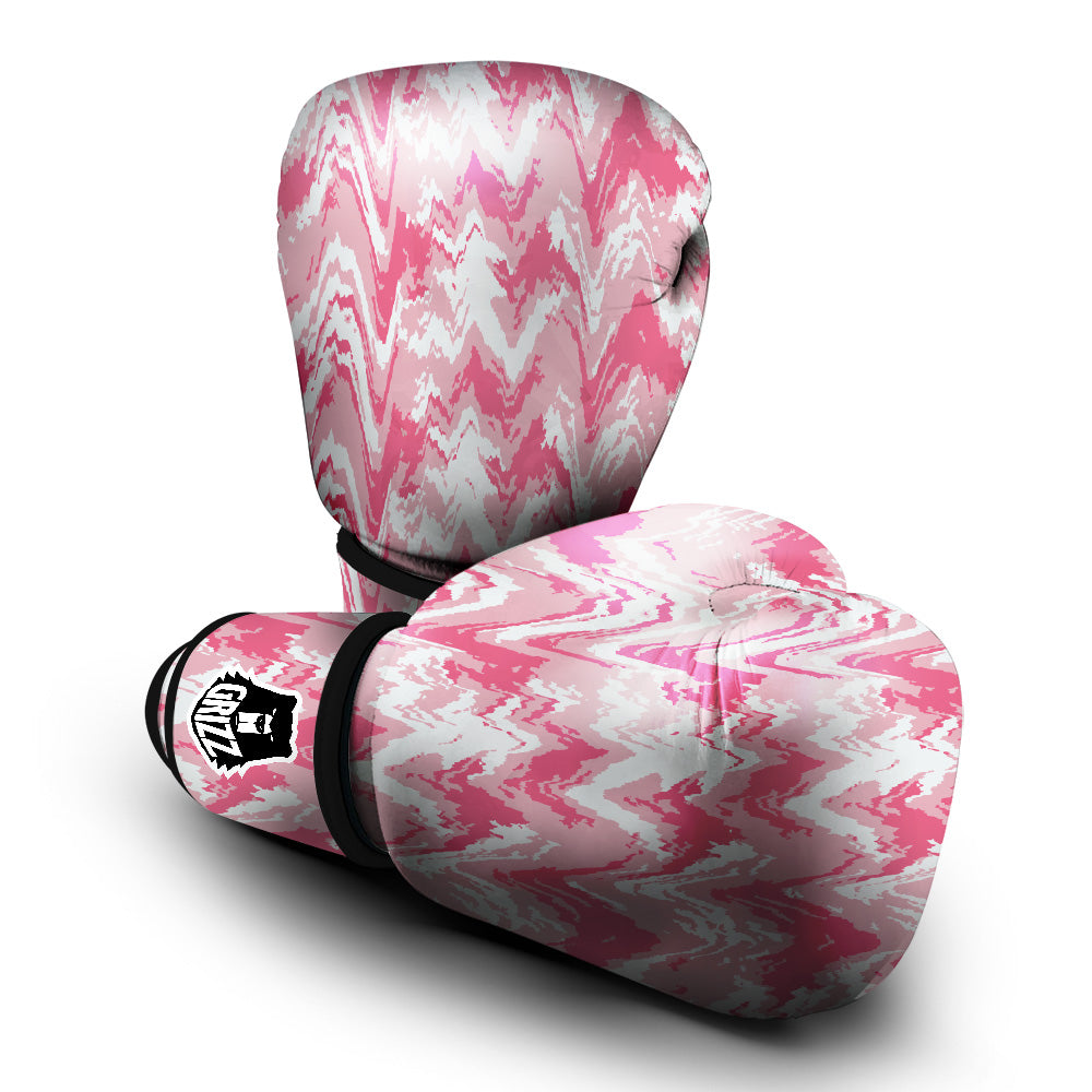 Zigzag Abstract Stripes Pink Print Pattern Boxing Gloves-grizzshop