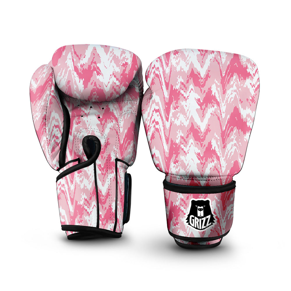 Zigzag Abstract Stripes Pink Print Pattern Boxing Gloves-grizzshop