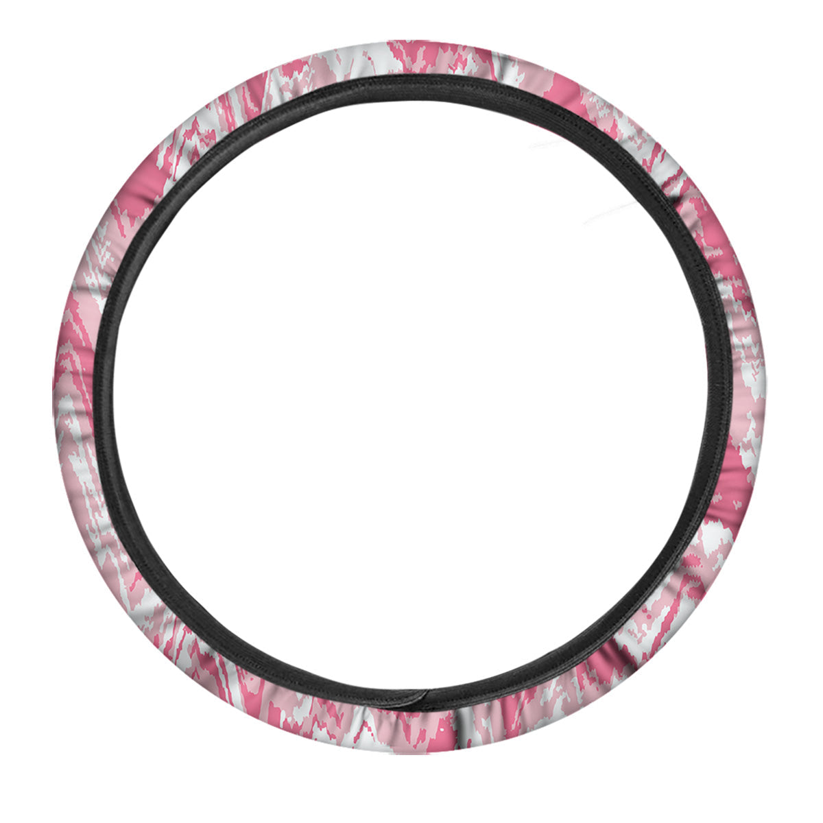 Zigzag Abstract Stripes Pink Print Pattern Car Steering Wheel Cover-grizzshop