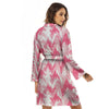 Zigzag Abstract Stripes Pink Print Pattern Women's Robe-grizzshop