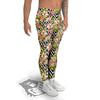 Zigzag Alstroemeria Pastel Print Pattern Men's Leggings-grizzshop