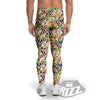 Zigzag Alstroemeria Pastel Print Pattern Men's Leggings-grizzshop