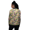 Zigzag Alstroemeria Pastel Print Pattern Women's Bomber Jacket-grizzshop