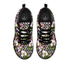 Zigzag Alstroemeria Purple Print Pattern Black Sneaker-grizzshop