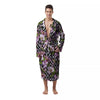 Zigzag Alstroemeria Purple Print Pattern Men's Robe-grizzshop