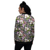 Zigzag Alstroemeria Purple Print Pattern Women's Bomber Jacket-grizzshop