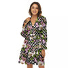 Zigzag Alstroemeria Purple Print Pattern Women's Robe-grizzshop