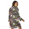 Zigzag Alstroemeria Purple Print Pattern Women's Robe-grizzshop