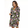 Zigzag Alstroemeria Purple Print Pattern Women's Robe-grizzshop