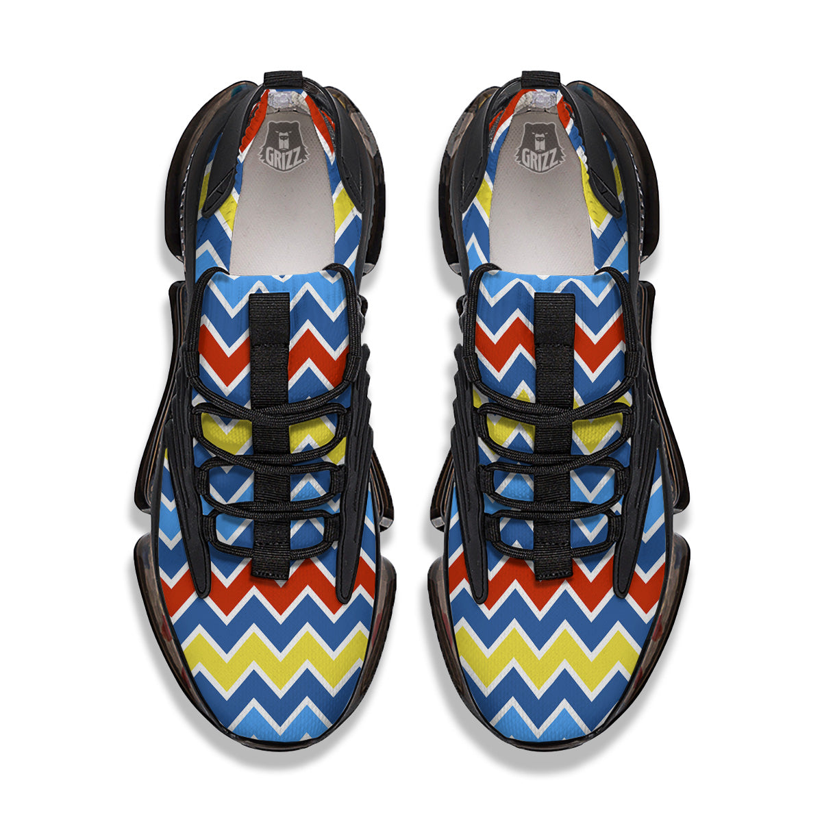 Zigzag Autism Awareness Color Print Pattern Black Gym Shoes-grizzshop