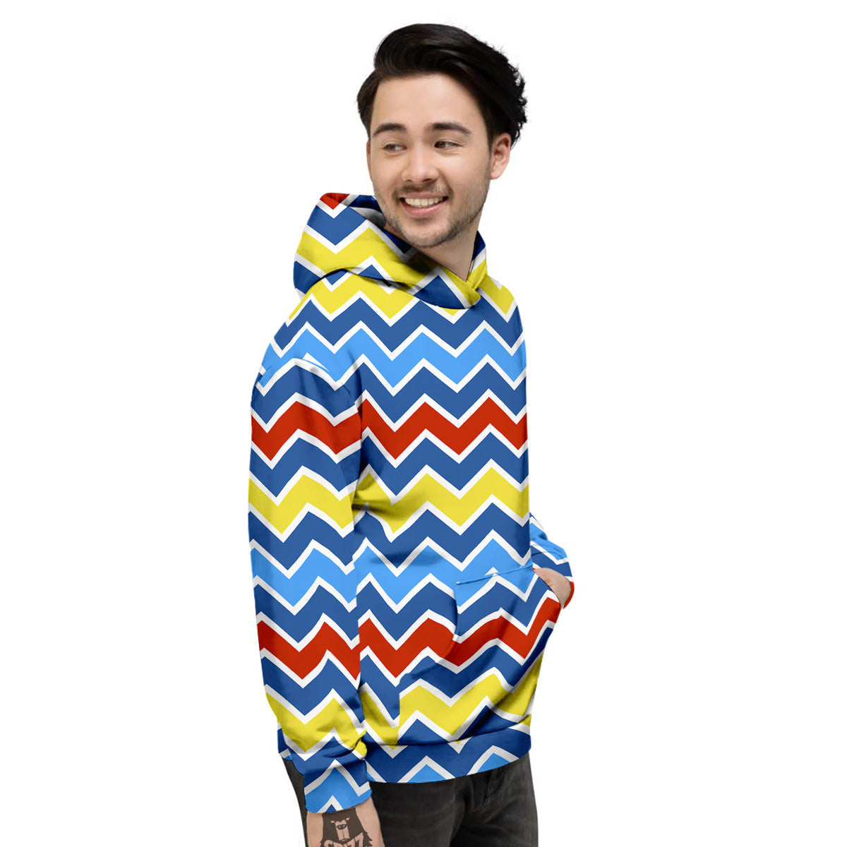 Zigzag Autism Awareness Color Print Pattern Men's Hoodie-grizzshop