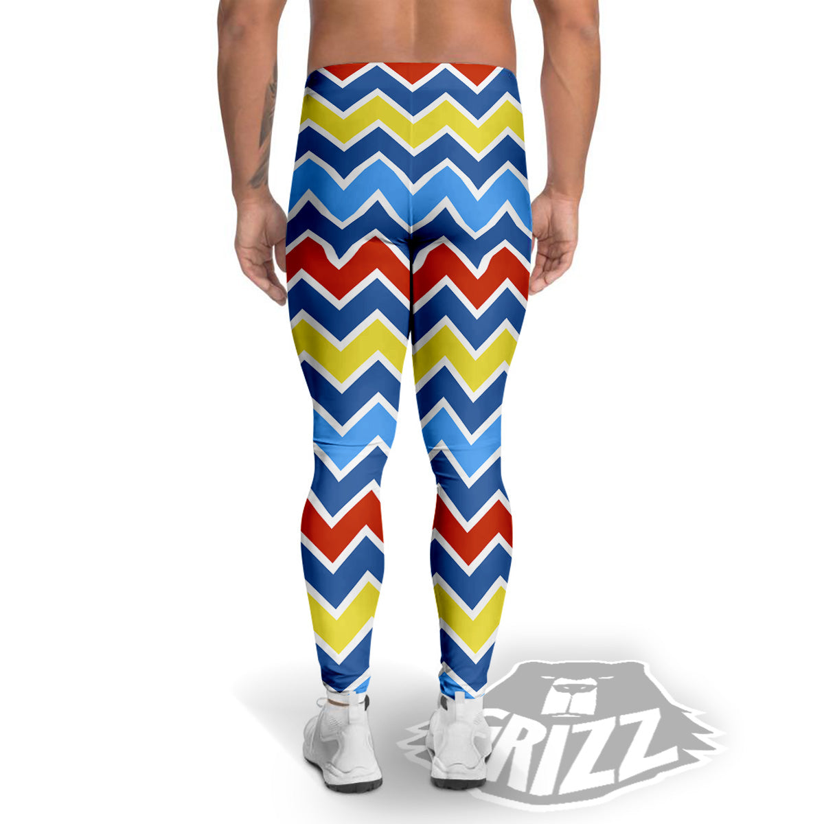 Zigzag Autism Awareness Color Print Pattern Men's Leggings-grizzshop