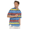 Zigzag Autism Awareness Color Print Pattern Men's Short Sleeve Shirts-grizzshop
