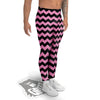 Zigzag Black And Pink Print Pattern Men's Leggings-grizzshop