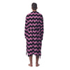 Zigzag Black And Pink Print Pattern Men's Robe-grizzshop