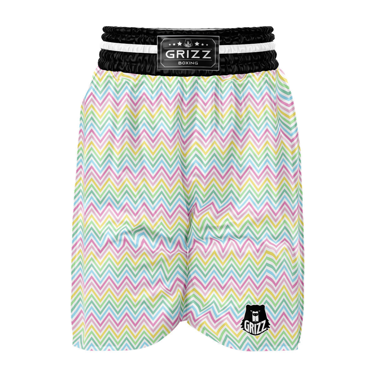 Zigzag Colorful Print Pattern Boxing Shorts-grizzshop