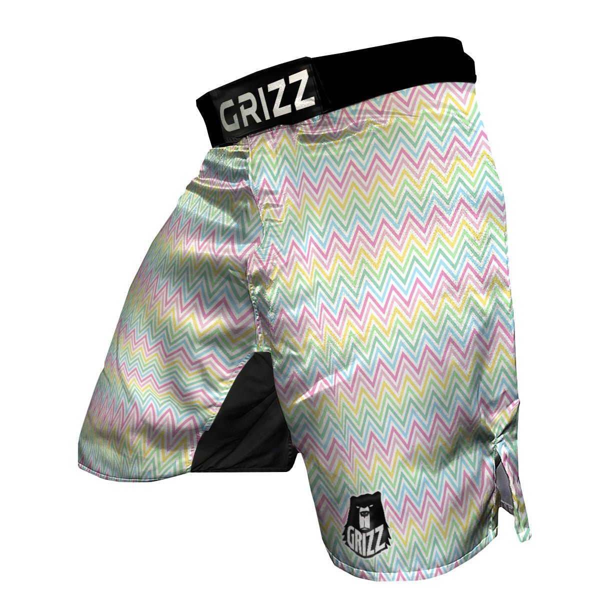 Zigzag Colorful Print Pattern MMA Shorts-grizzshop