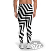 Zigzag Dazzle White And Black Print Men's Leggings-grizzshop