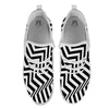 Zigzag Dazzle White And Black Print White Athletic Shoes-grizzshop