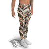 Zigzag Floral Patchwork Print Pattern Men's Leggings-grizzshop