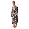 Zigzag Floral Patchwork Print Pattern Men's Robe-grizzshop