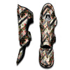 Zigzag Floral Patchwork Print Pattern Muay Thai Shin Guards-grizzshop