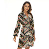 Zigzag Floral Patchwork Print Pattern Women's Robe-grizzshop