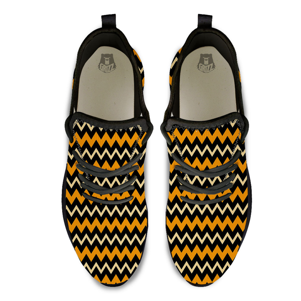 Zigzag Halloween Print Pattern Black Athletic Shoes-grizzshop