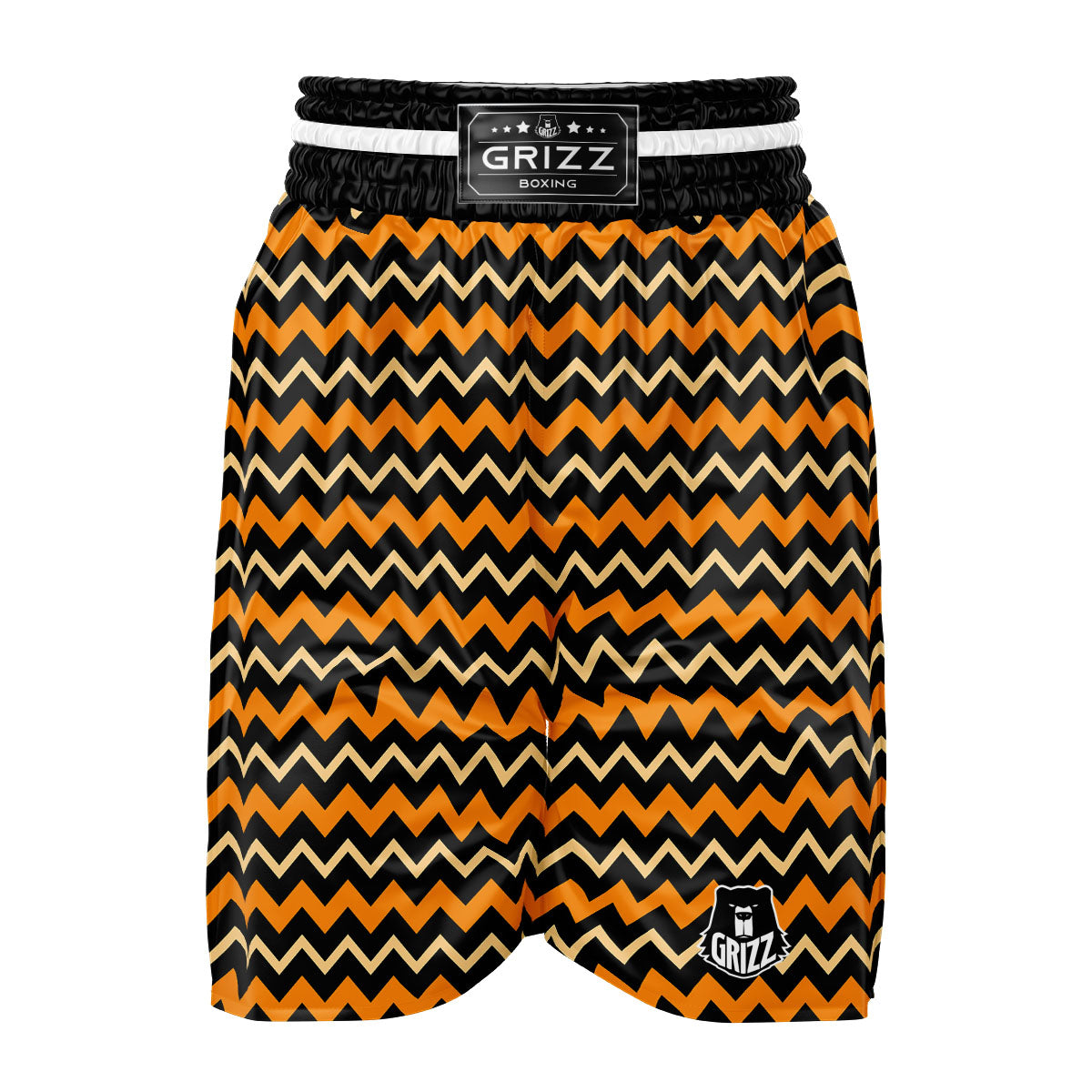 Zigzag Halloween Print Pattern Boxing Shorts-grizzshop