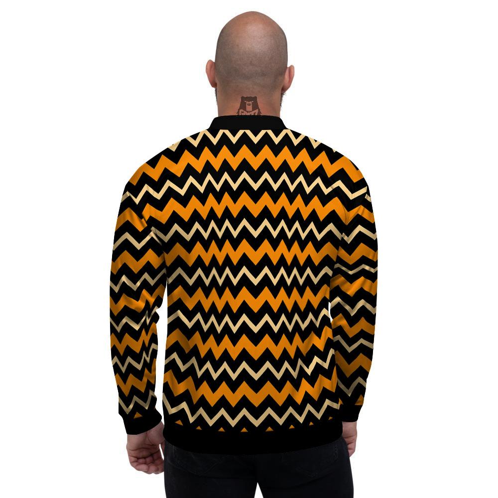 Zigzag Halloween Print Pattern Men's Bomber Jacket-grizzshop